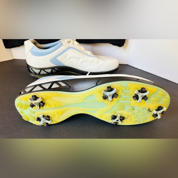 Ecco White and Blue Lace-up Golf Shoes Men’s Size 42 Style 38213 Cleats - Picture 9 of 9